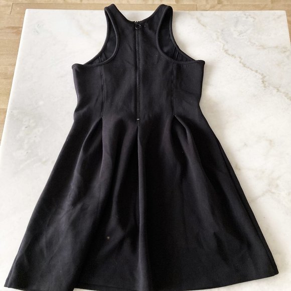 Like new! Athleta black sleeveless dress fit and flare, high neck pleated A line - Picture 3 of 5